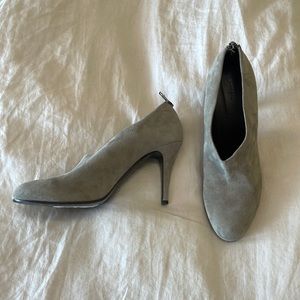 J Crew grey suede booties, size 9.5. NWOT.
